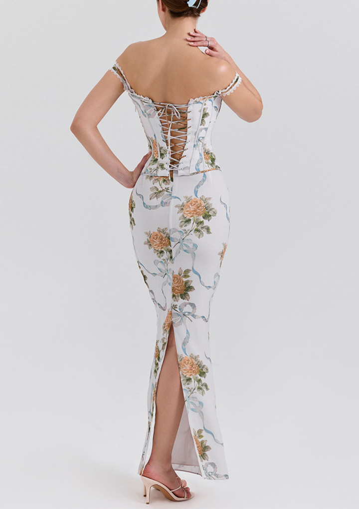 Floral Corset Maxi Dress