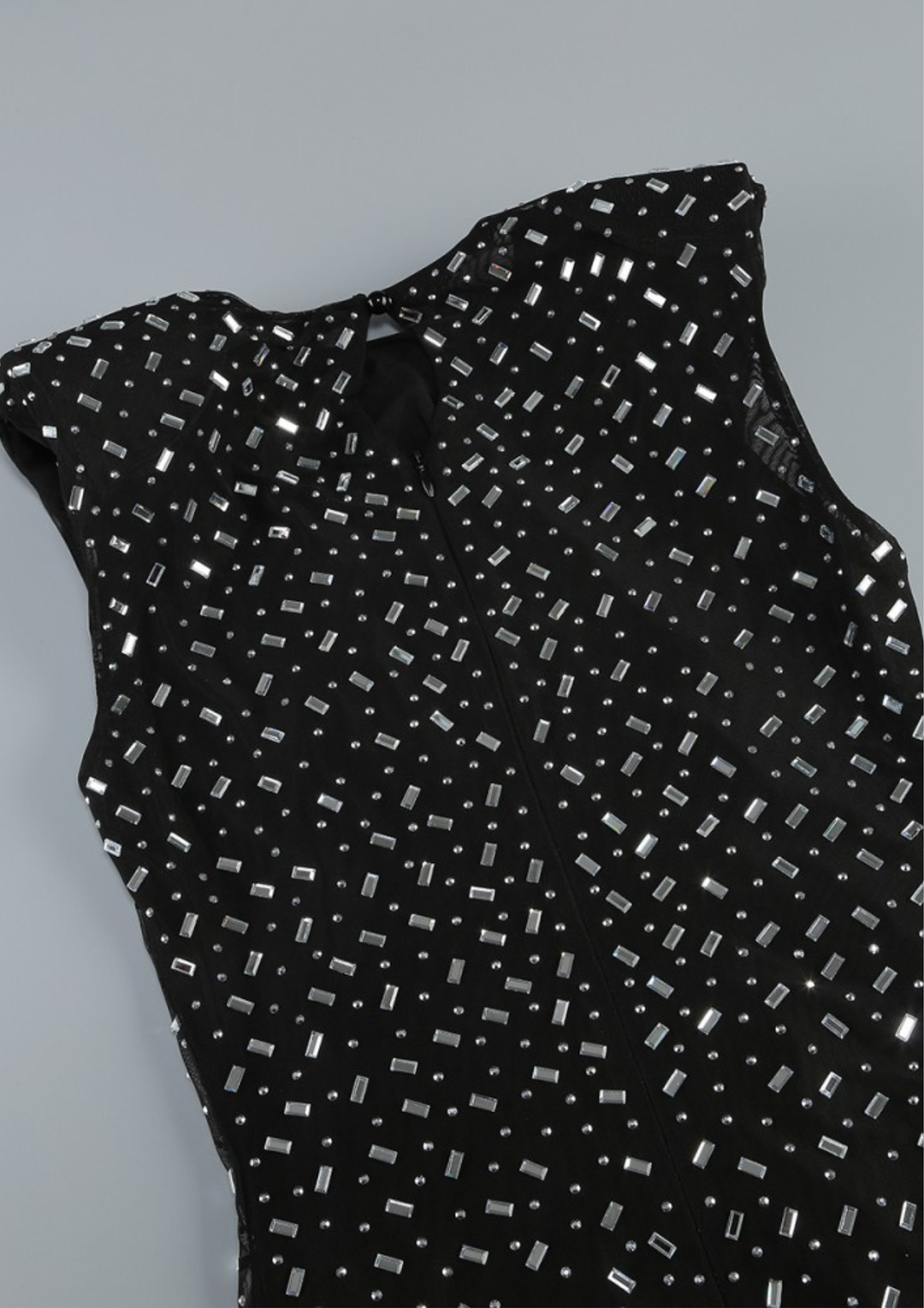 Midnight Crystal Cutout Maxi Dress