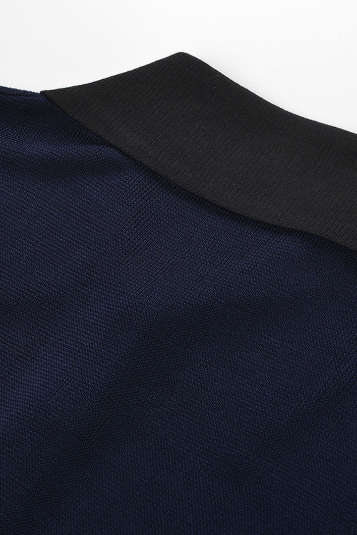 Contrast Elegance Viscose Knit Slim Bodysuit Top