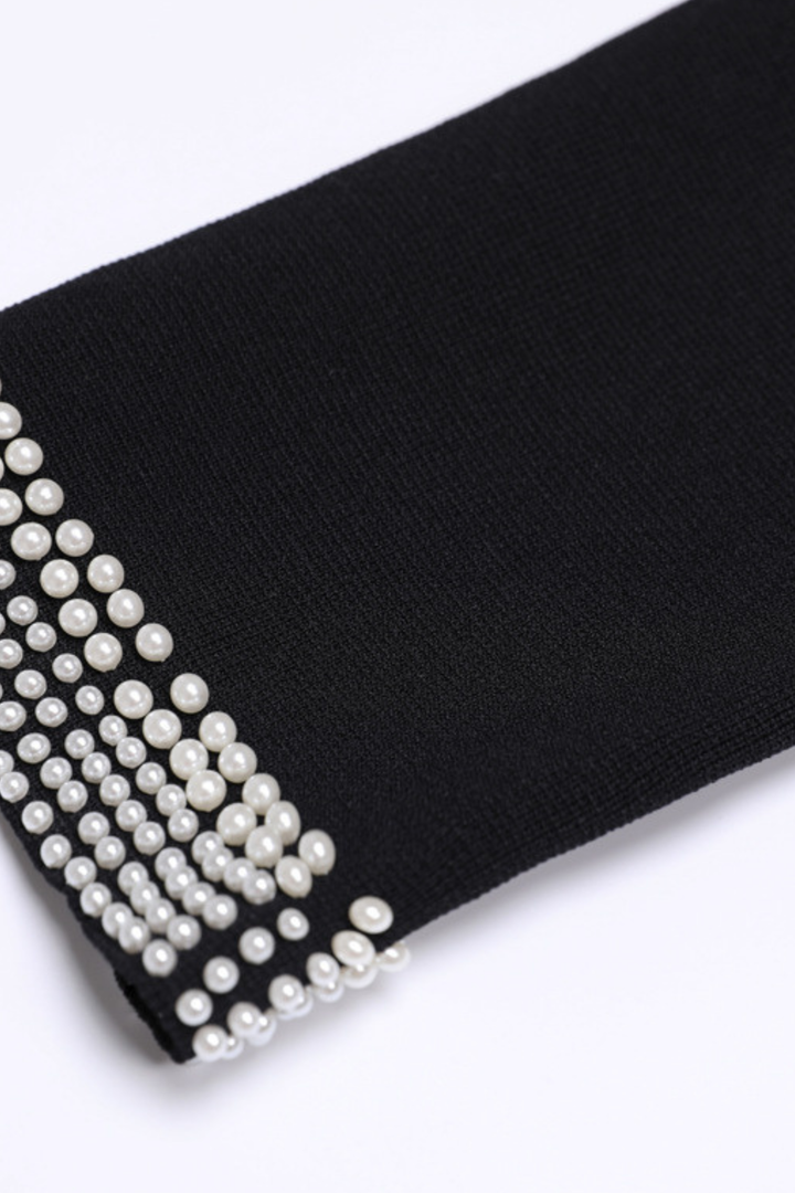 Pearl Trim Knit Jacket Top