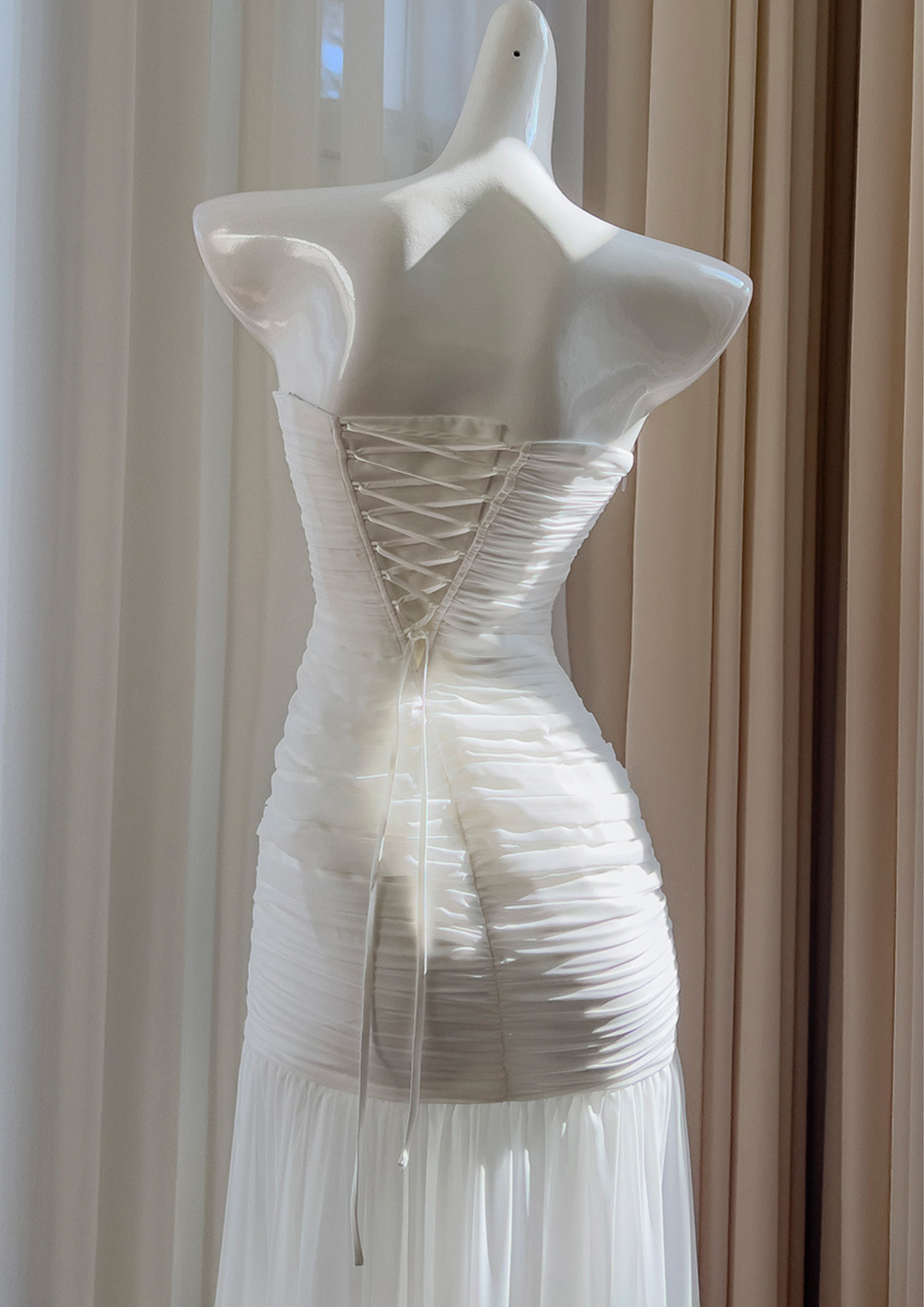 Ivory Whisper Mesh Maxi Dress