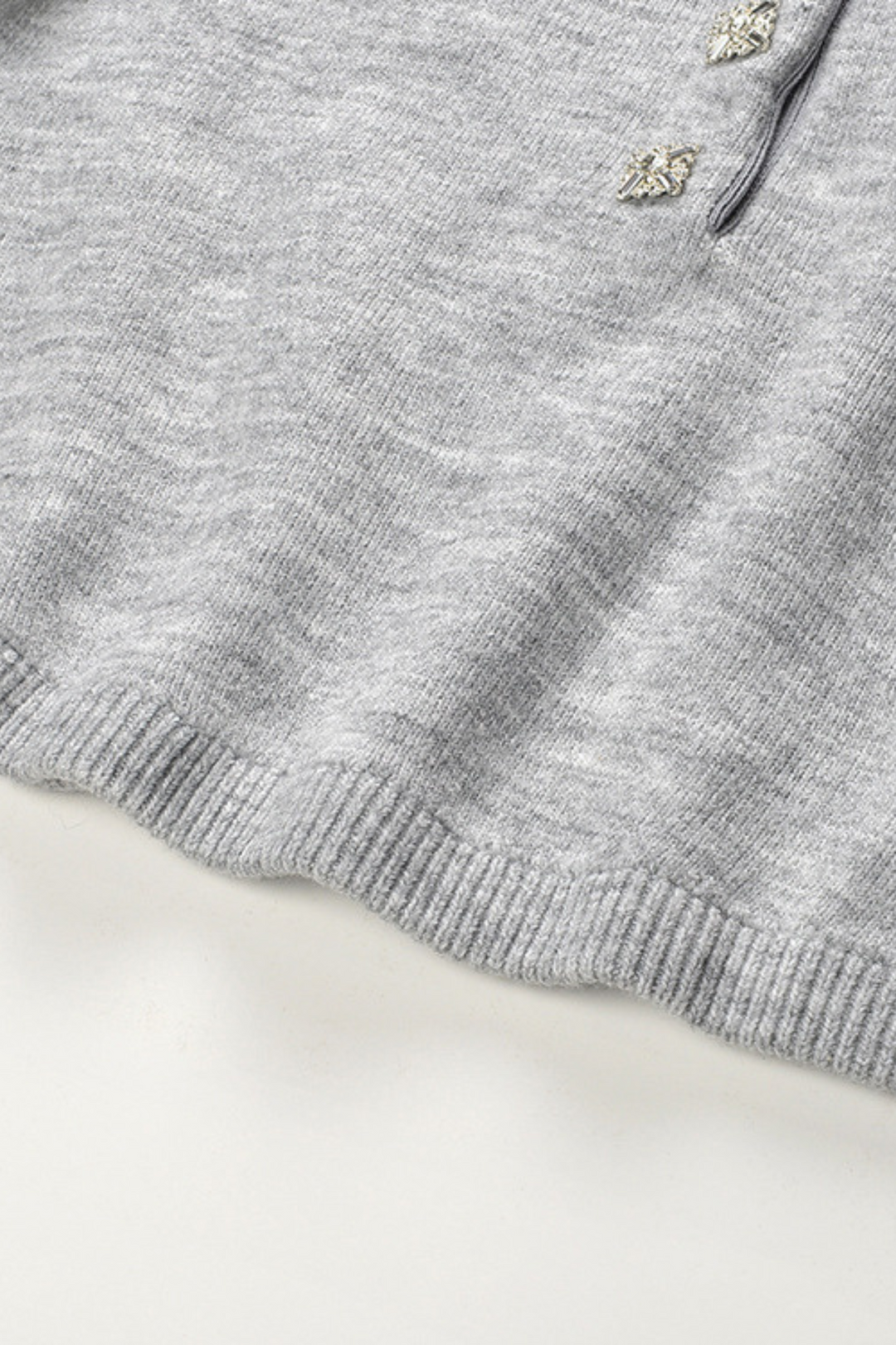 Diamond Beaded Soft Wool Collar Top