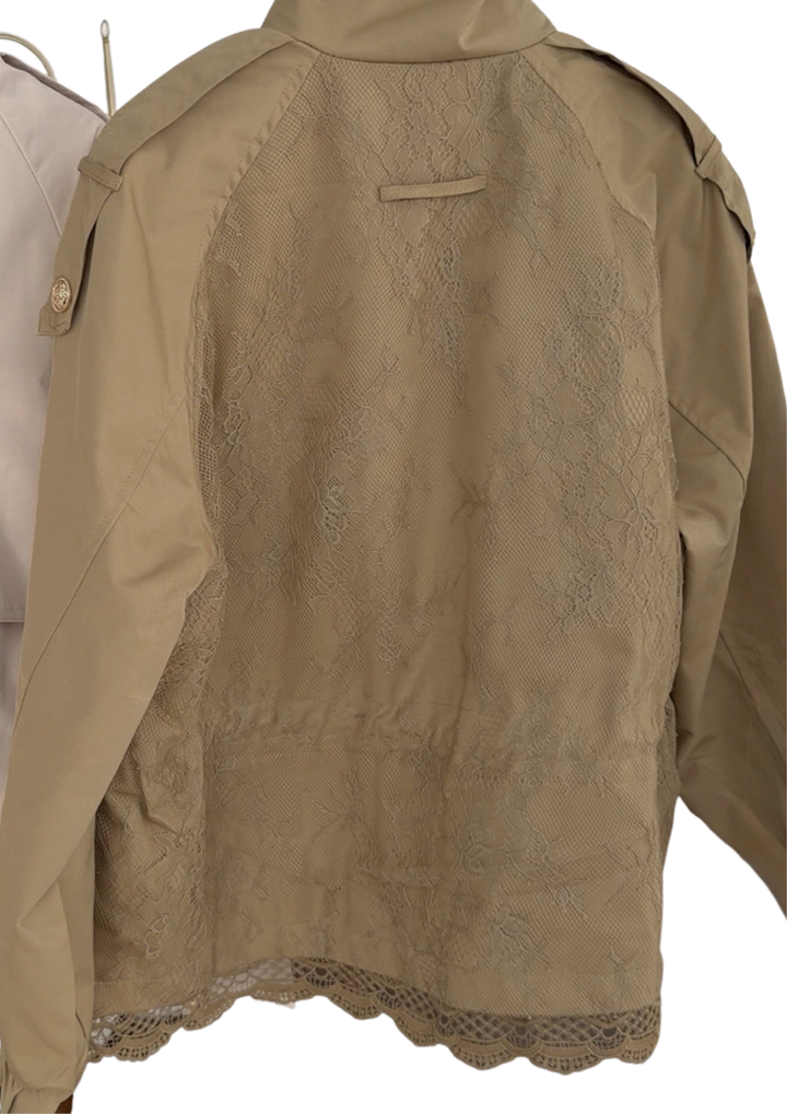 Elara Lace-Trim Utility Jacket