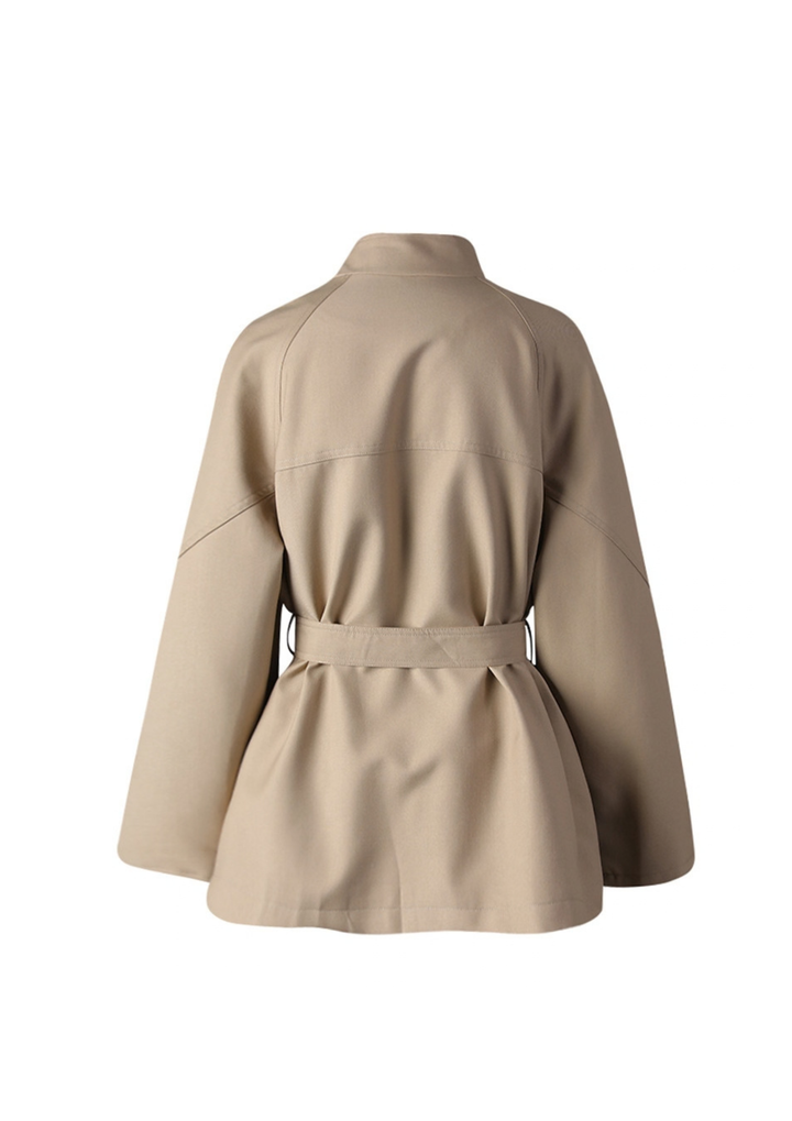 Aurelia Belted High-Neck Jacket