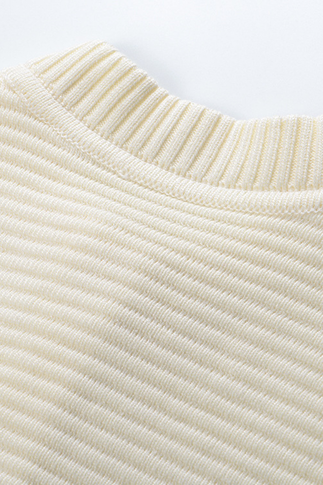 Round Neck Striped Buttoned Knit Wool Cardigan