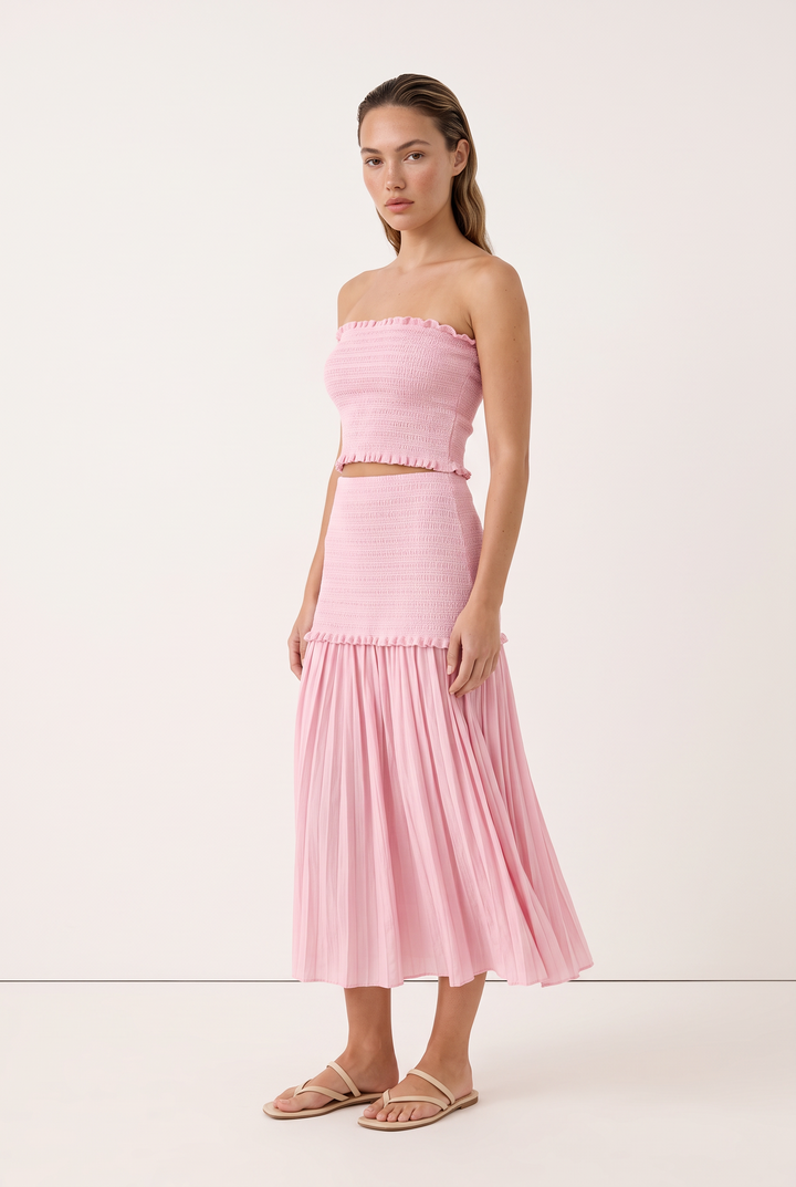 Ruffle Knit Maxi Skirt Set