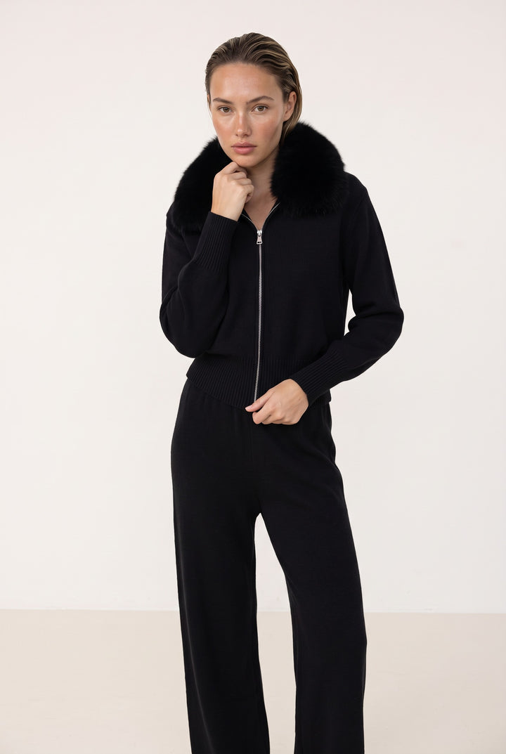 Celeste Fur Collar Knit Set