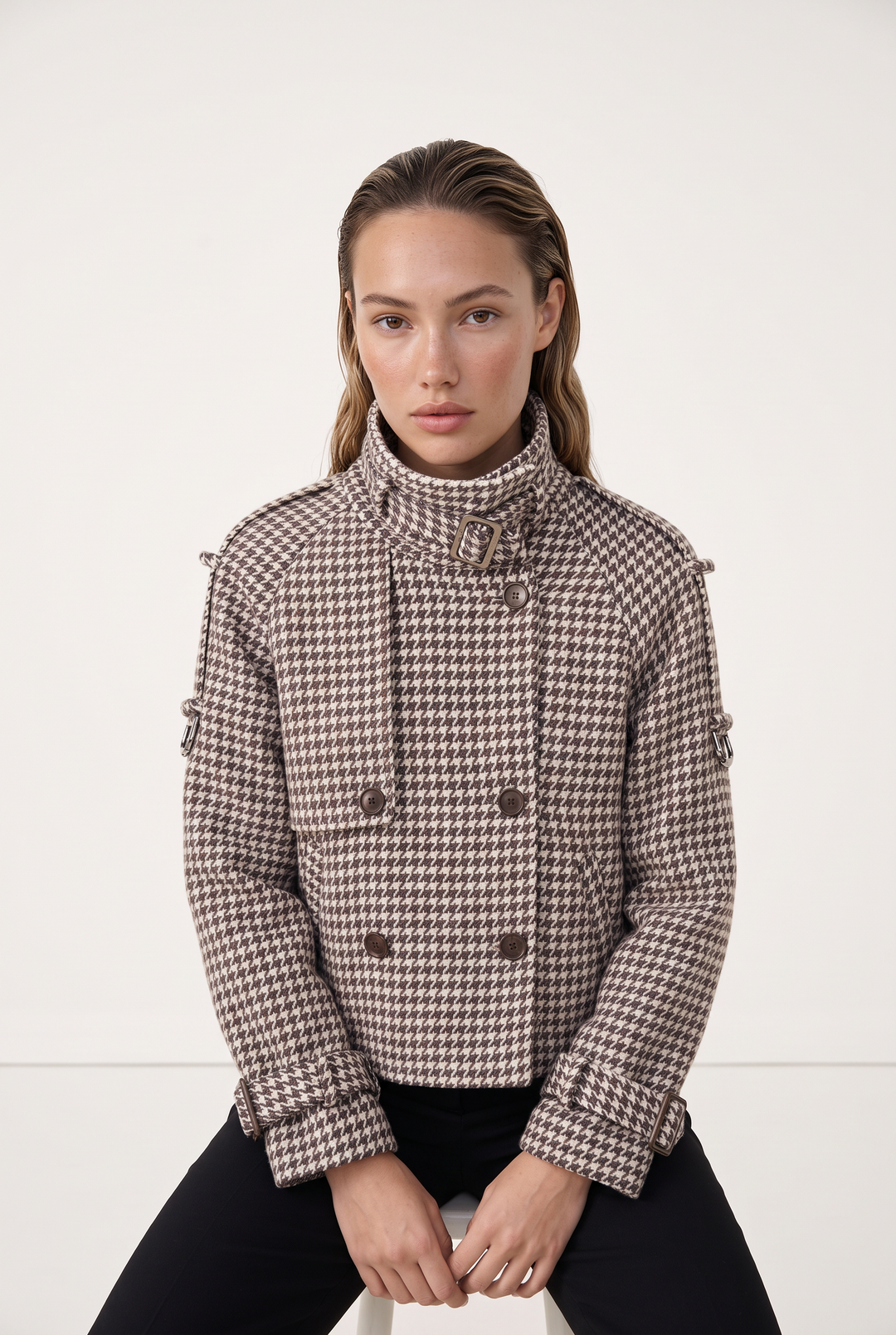 Elara Houndstooth Jacket