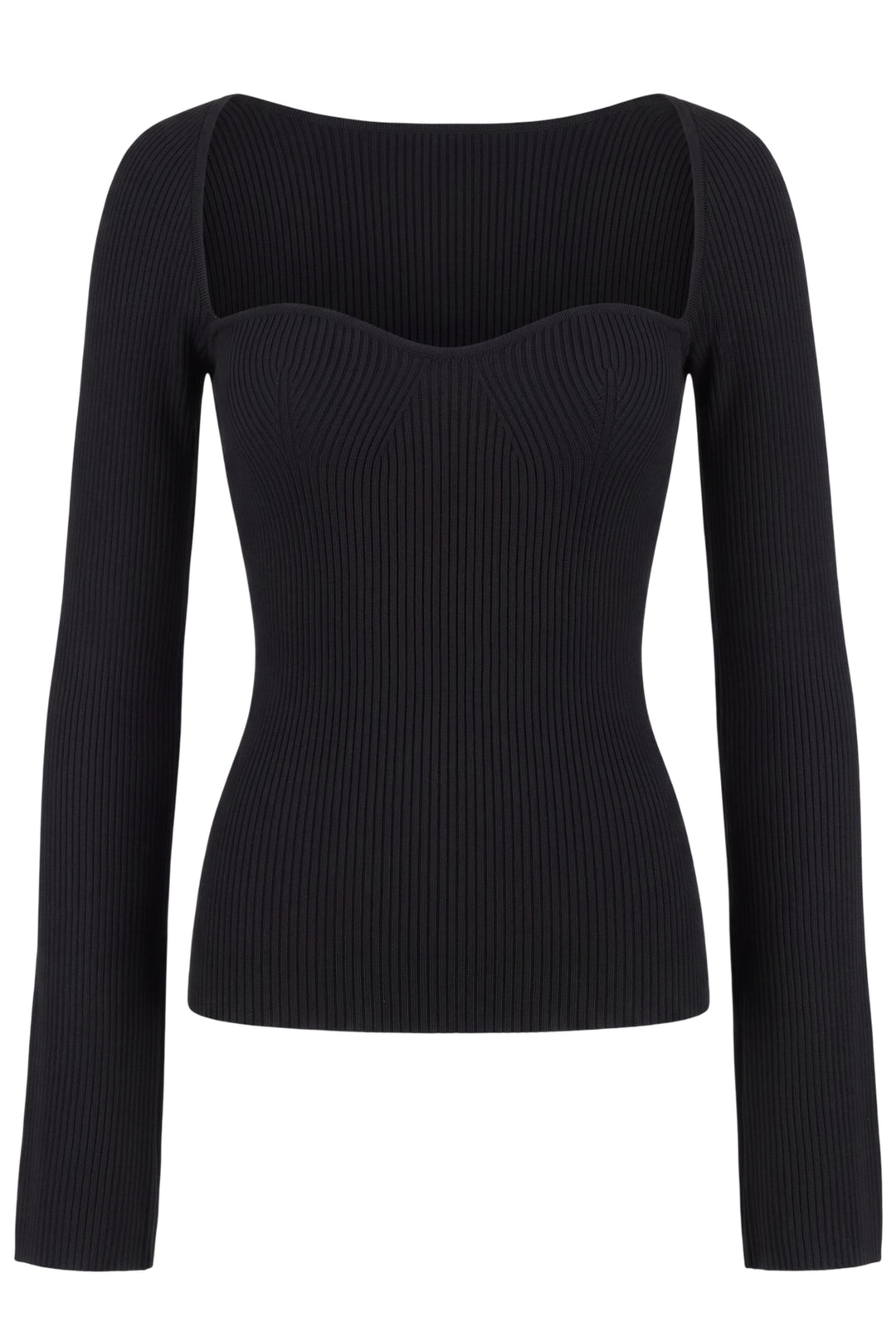 Curved Hem Slim Fit Essential Sweater Top