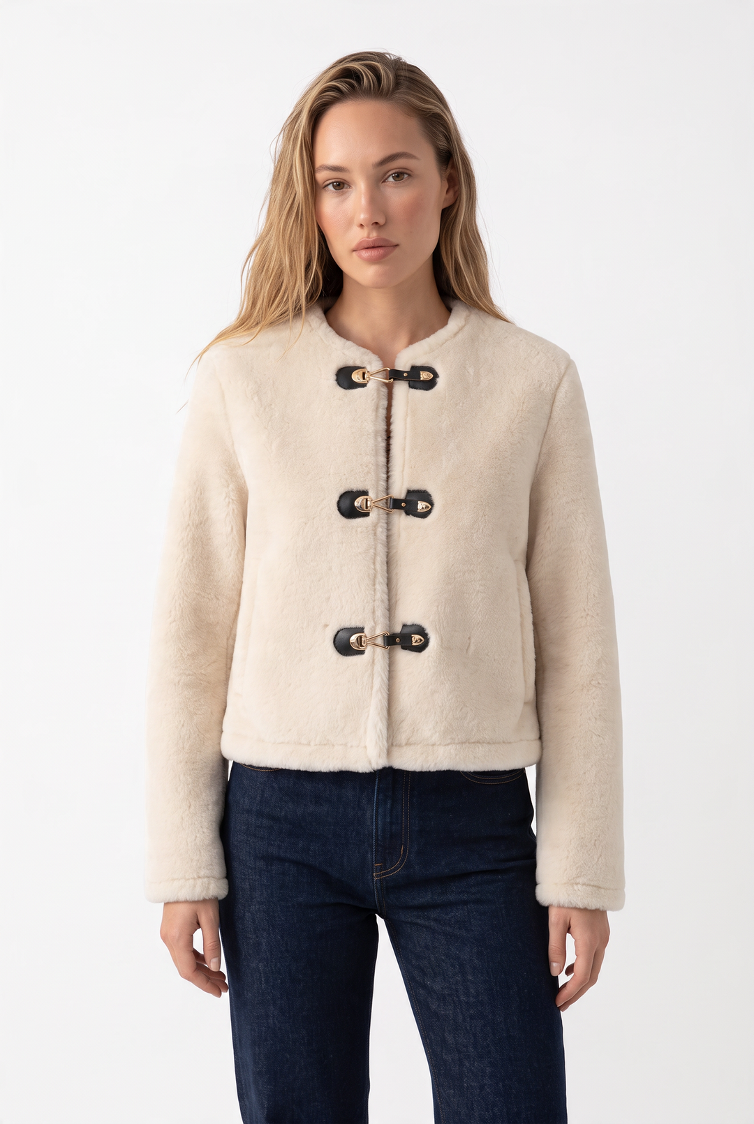 Arabella Luxe Buckle Fur Jacket