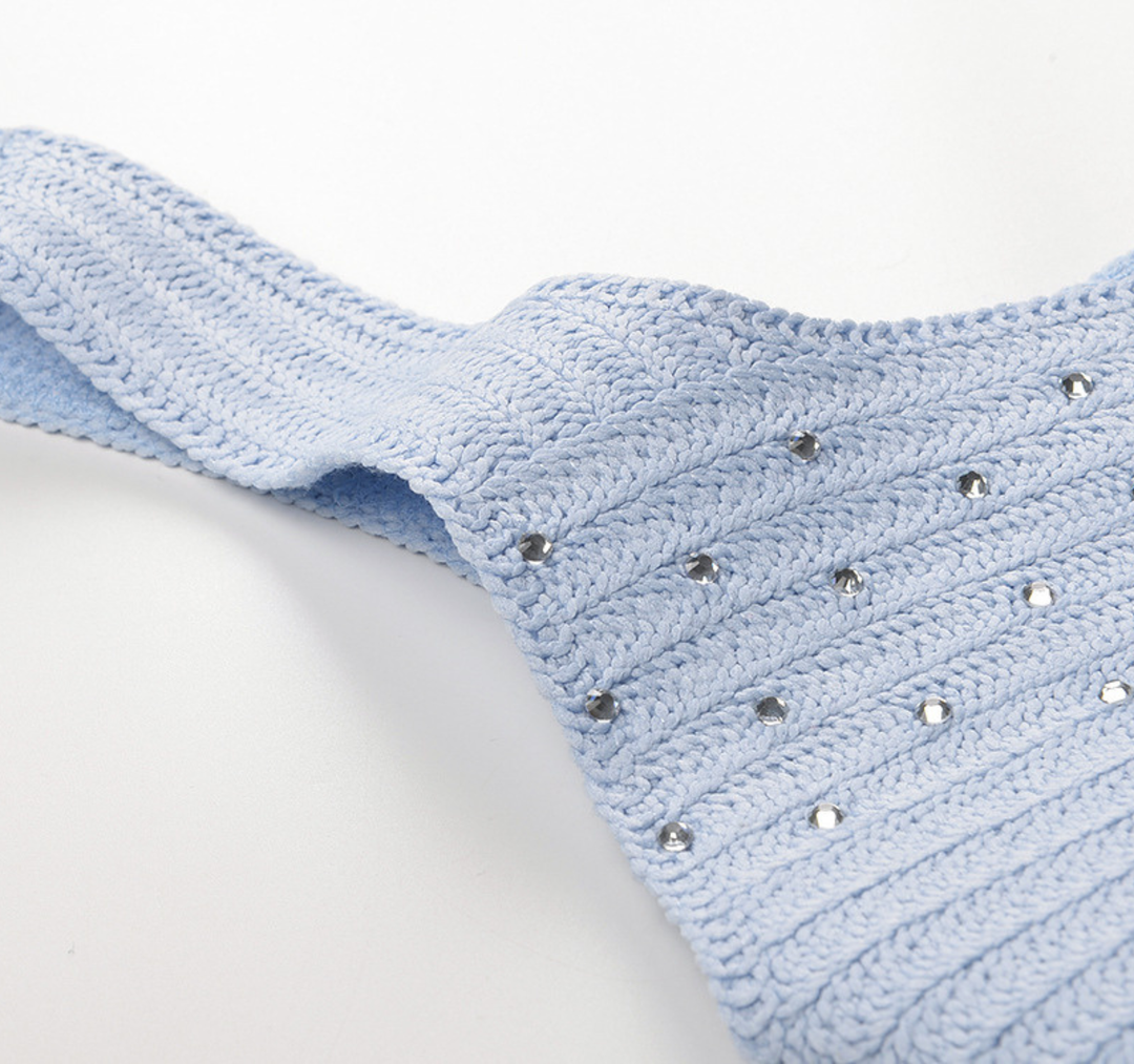 Crystal Embellished Knit Midi Dress