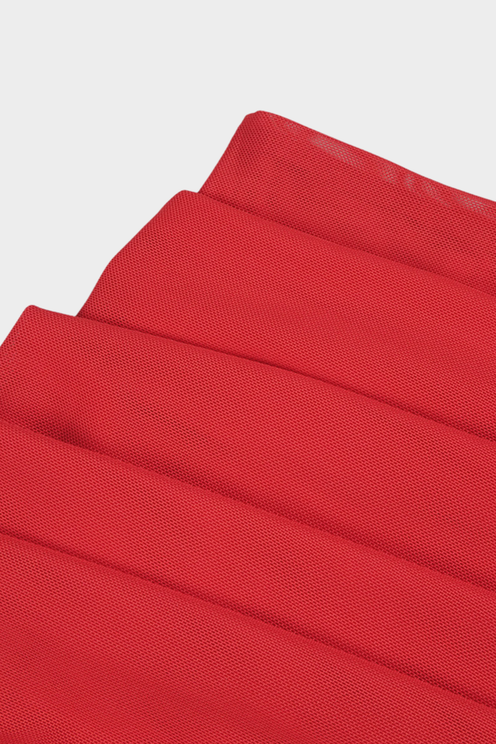 Fiery Muse Strapless Sheer Mesh Maxi Dress