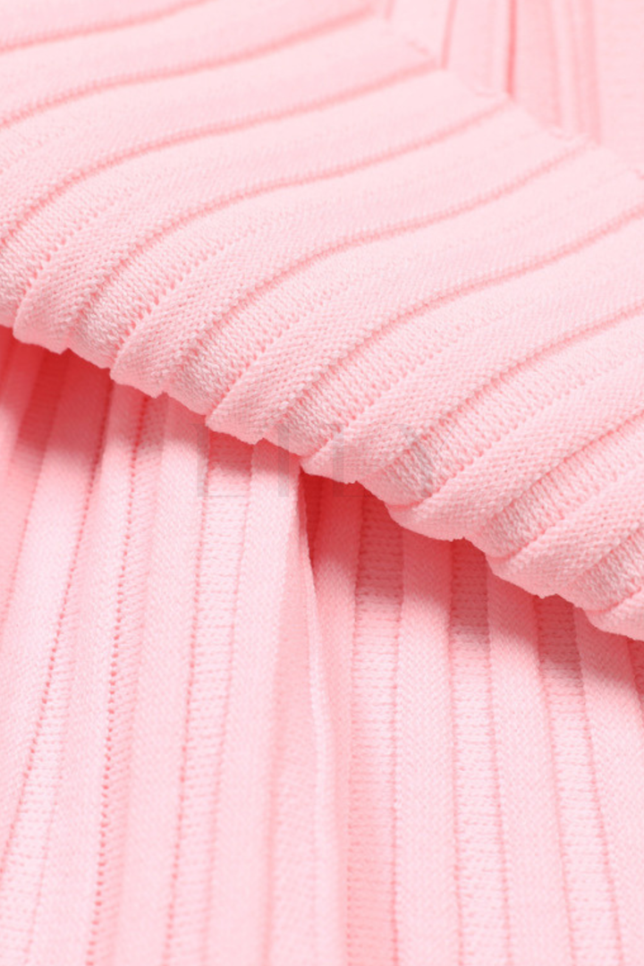 Chérie Knit Crystal Button Pleated Mini Dress