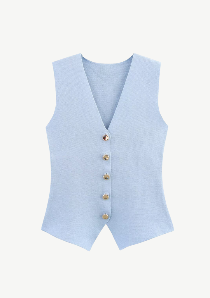 Classic Knit Button Vest