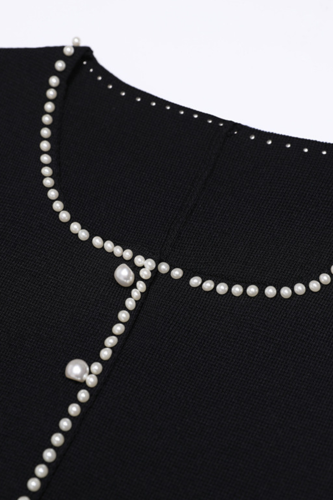 Pearl Trim Knit Jacket Top