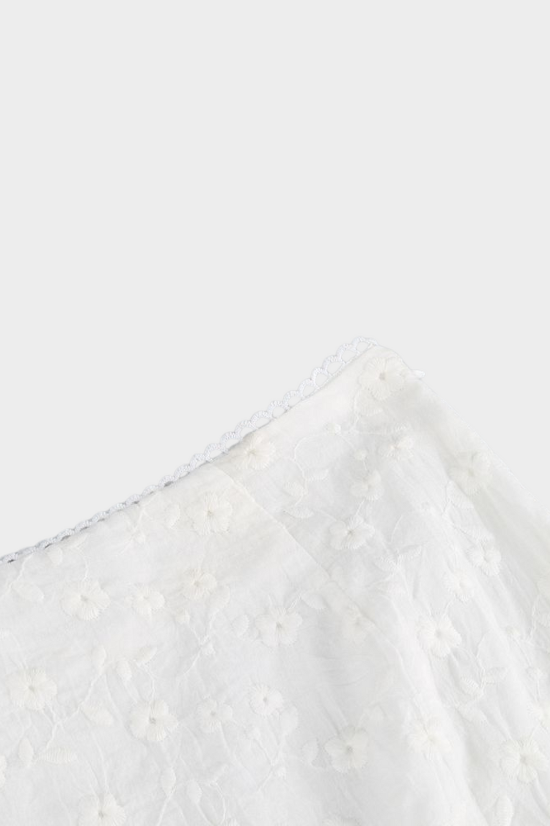 Ivory Bloom Peplum Embroidered Mesh Maxi Skirt Set