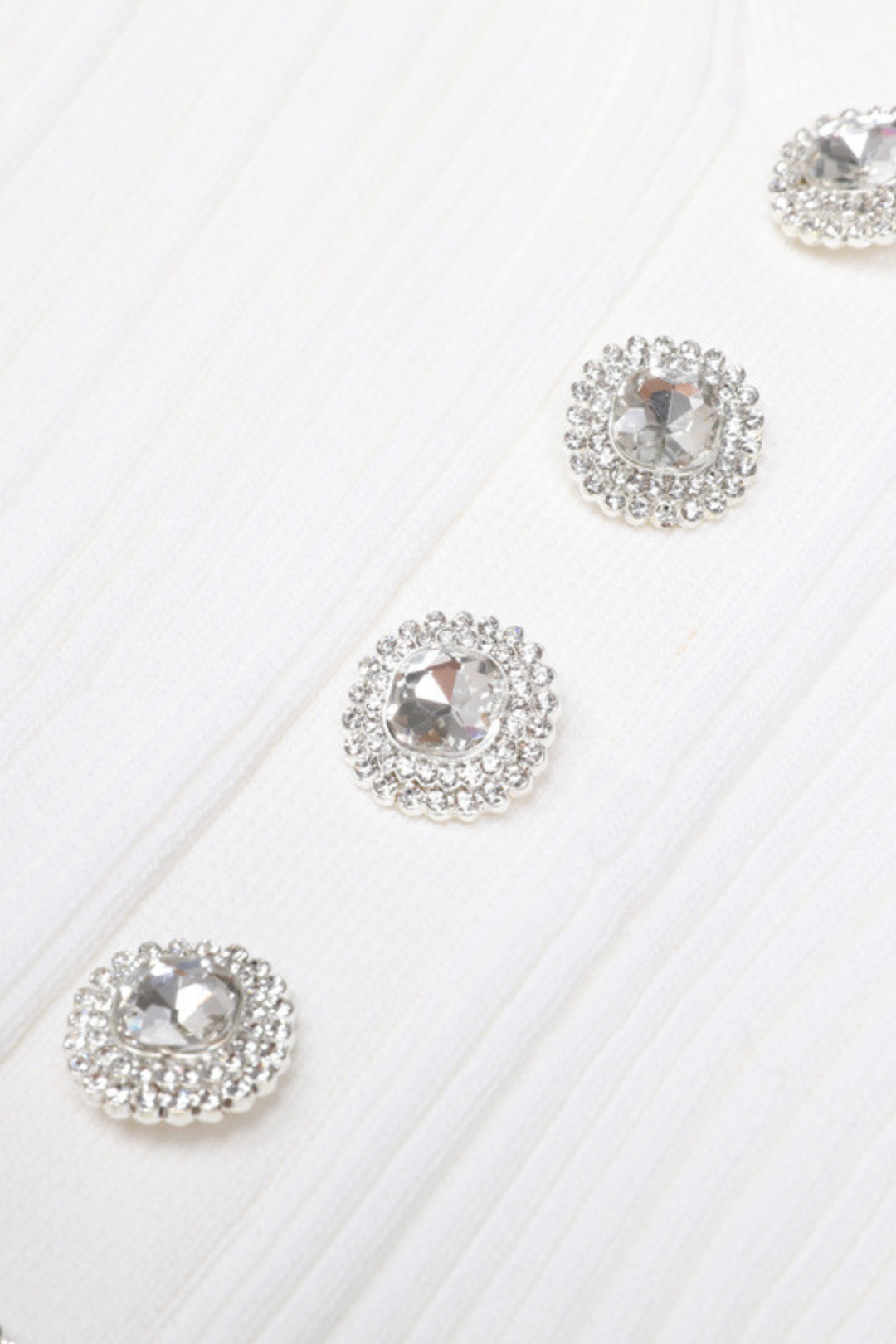 Élise Off Shoulder Crystal Knit Mini dress