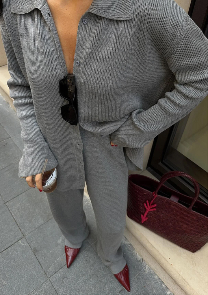 Ariana Ribbed Knit Pants Set