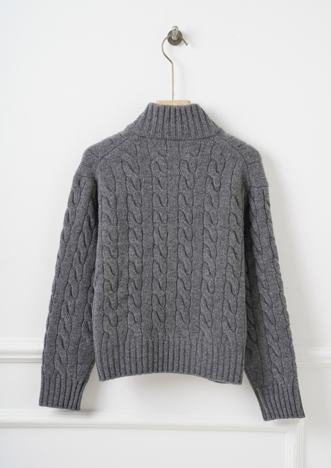 Half Zip Cable Knit Sweater