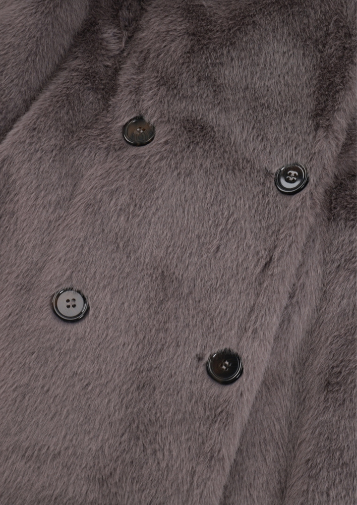 Faux Fur Belted Long Coat