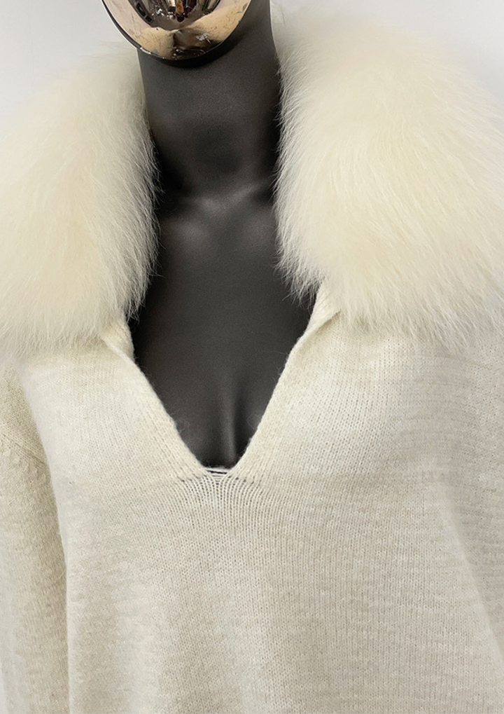 Serena Fur Collar Knit Set