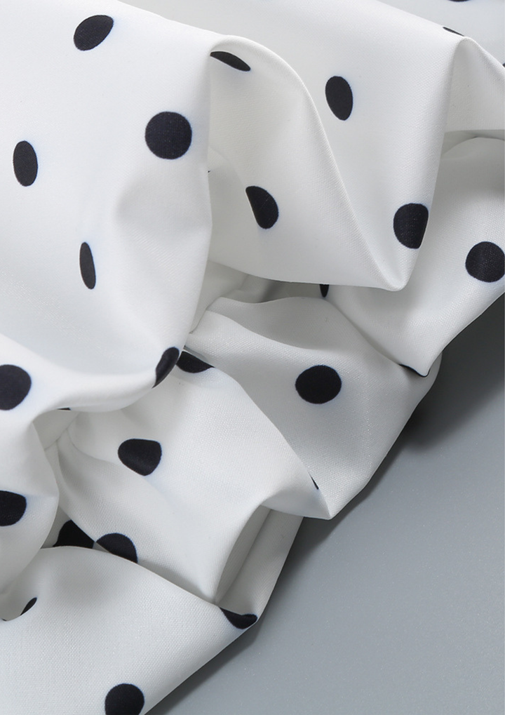 Midnight Pearl Polka Bubble Mini Dress