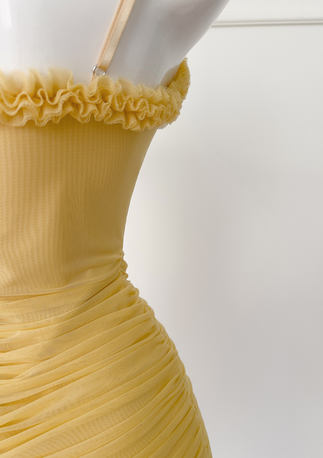 Golden Petal Ruched Maxi