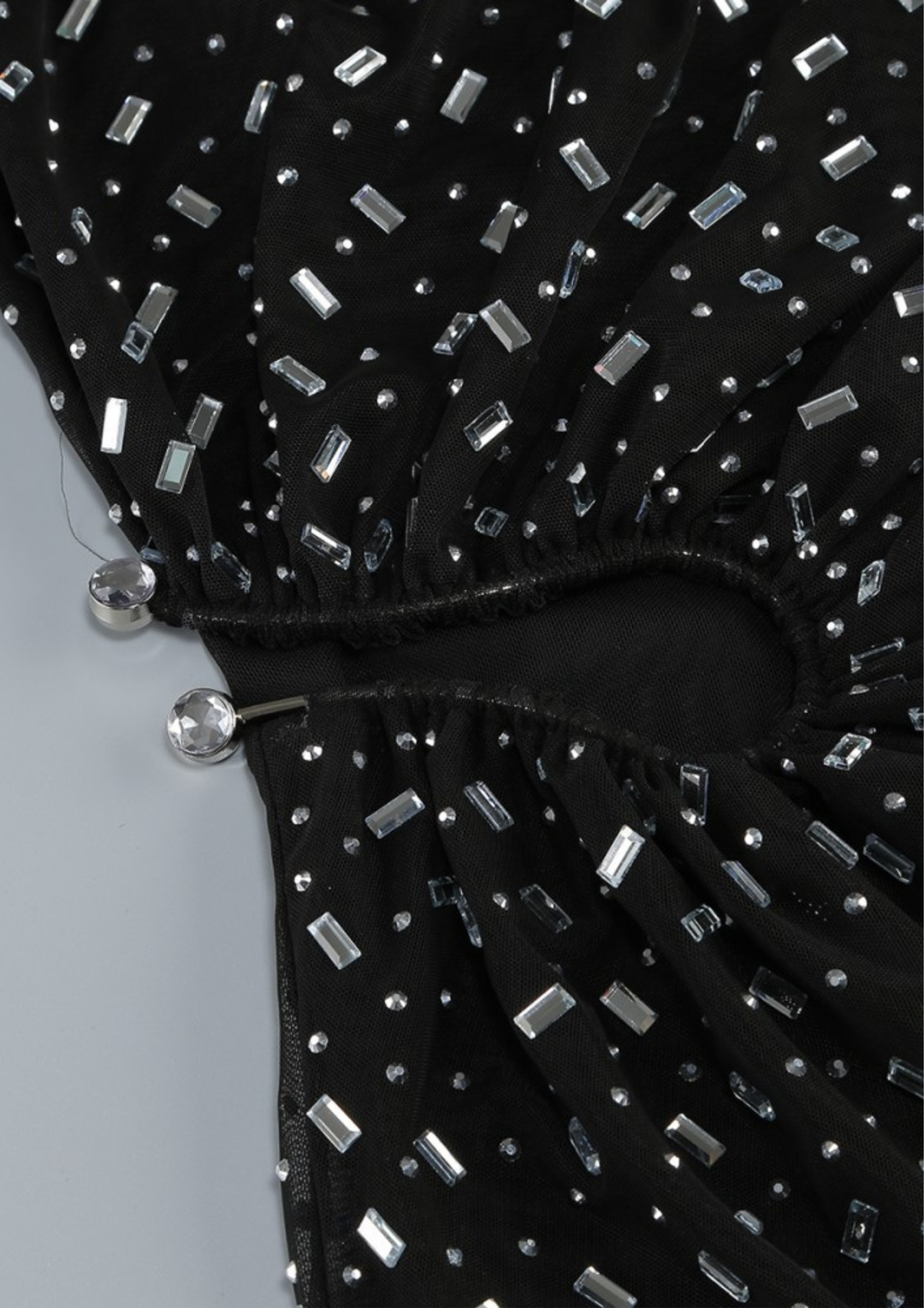 Midnight Crystal Cutout Maxi Dress