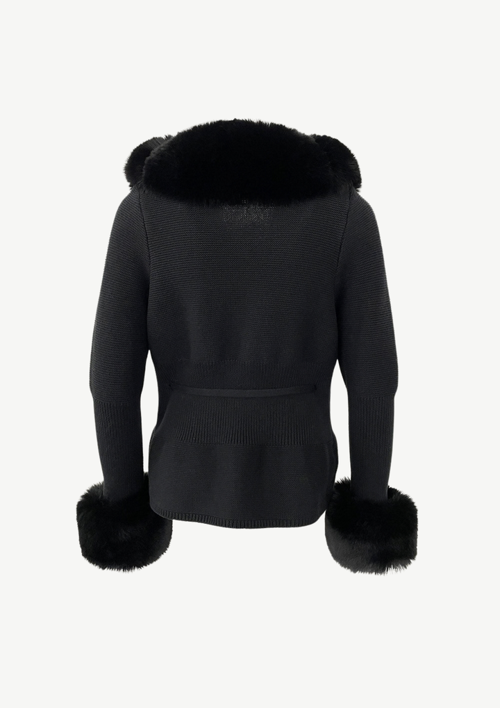 Elara Fur Trim Knit Cardigan