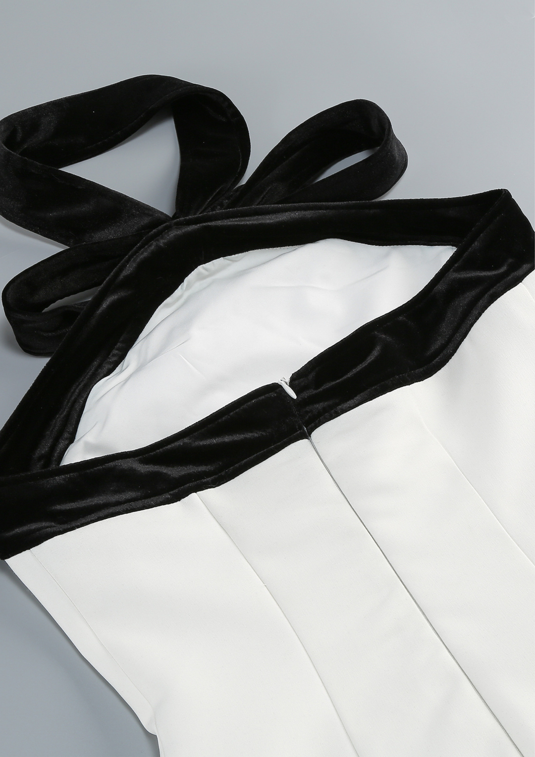 Monochrome Bow Halter Mini Dress