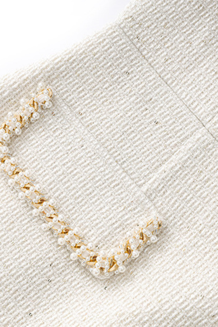 Tweed Elegance Beaded Mini Dress