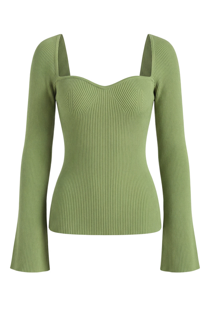 Curved Hem Slim Fit Essential Sweater Top