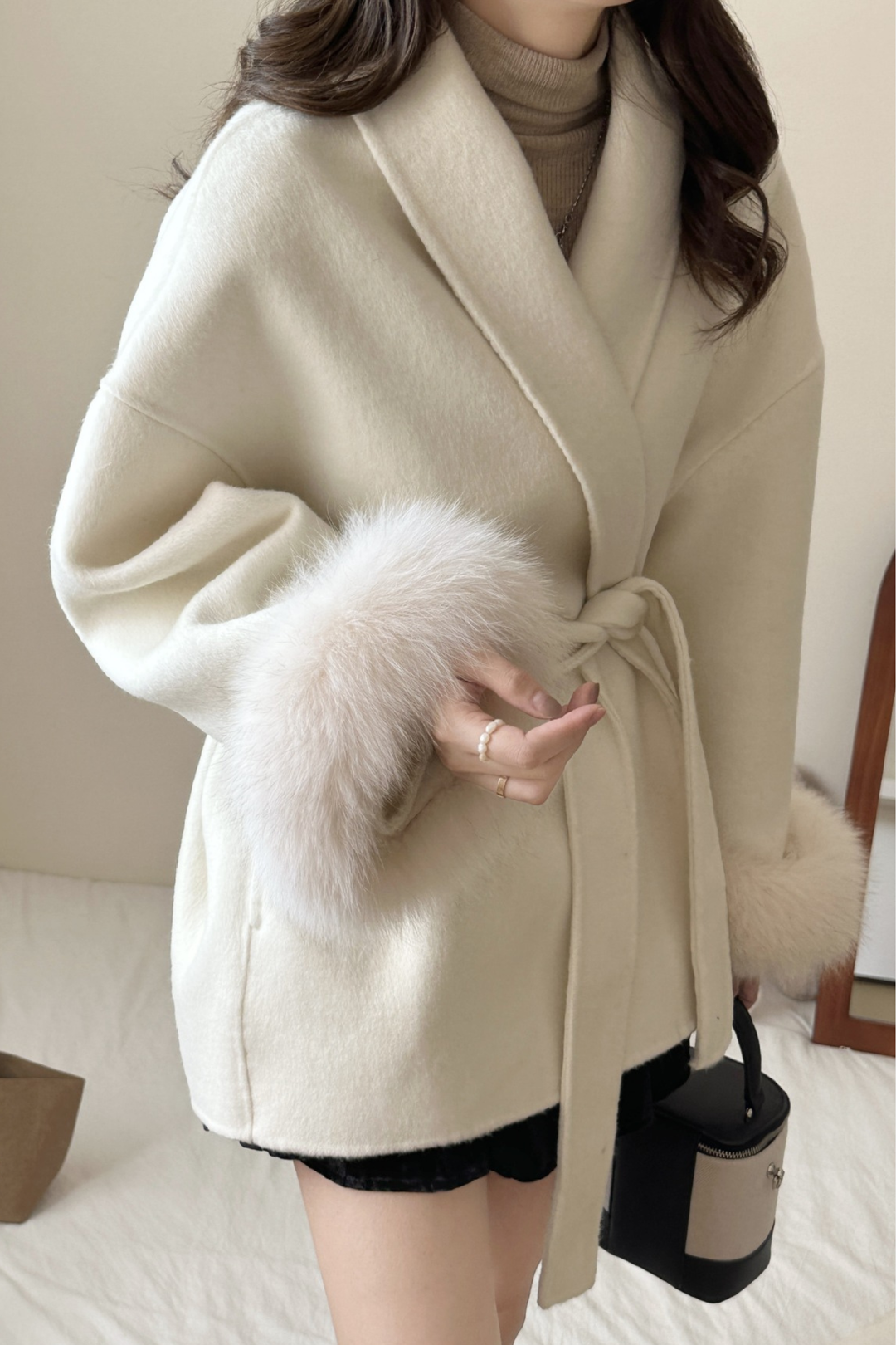 Siena Soft Wool  Cuff Shawl Wrap Coat