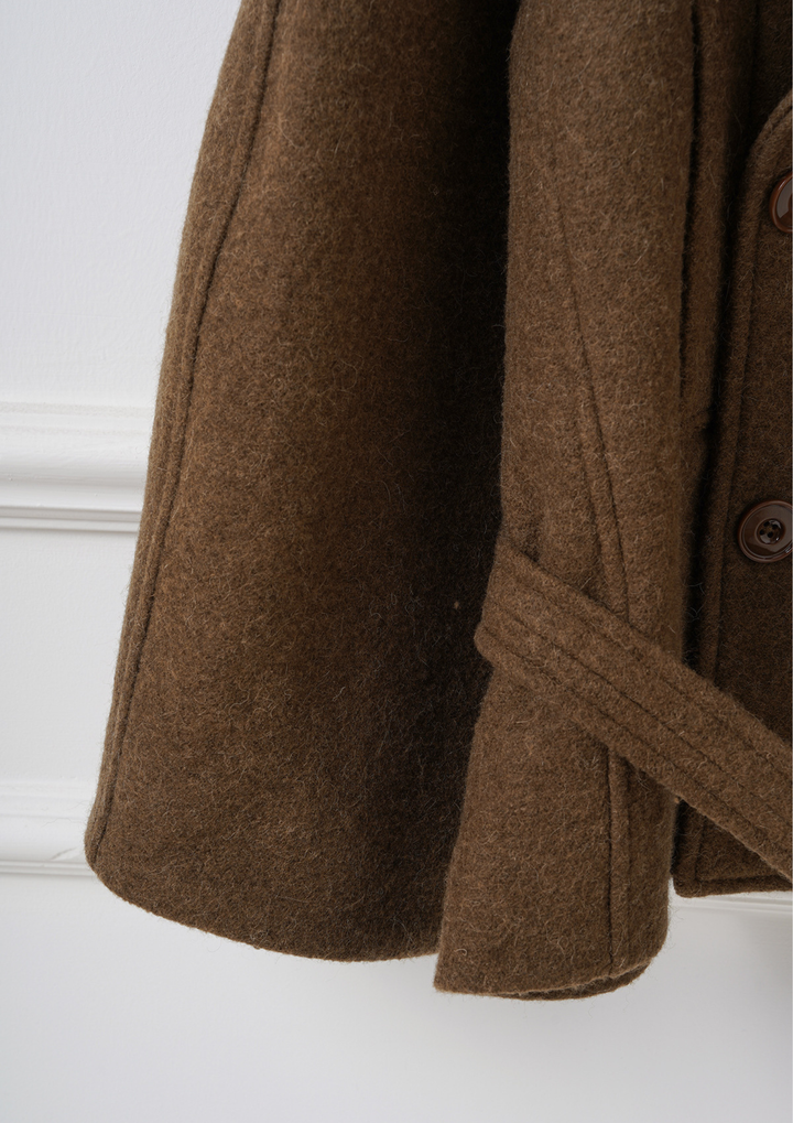 Wool Wrap Belted Jacket