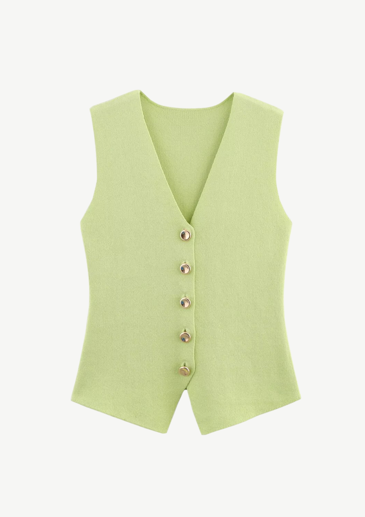 Classic Knit Button Vest