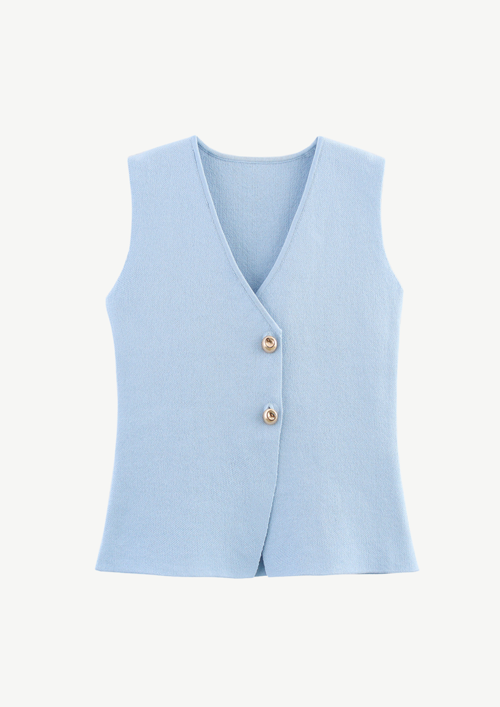 Chic Knit Button Vest