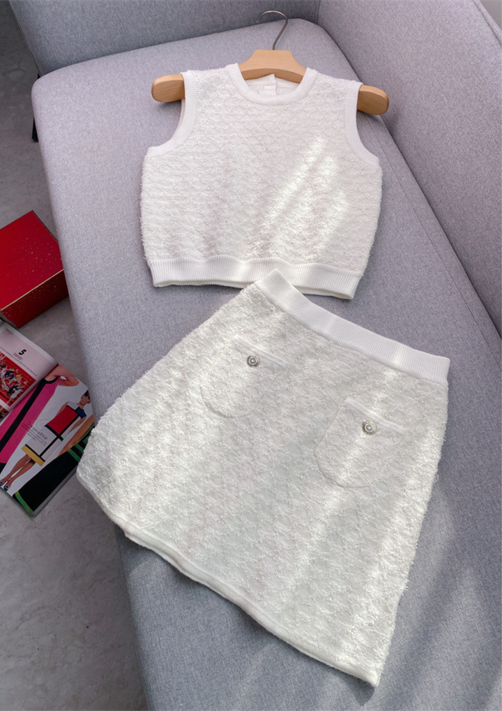 Snowbelle Feather Wool Knit Elegant Set