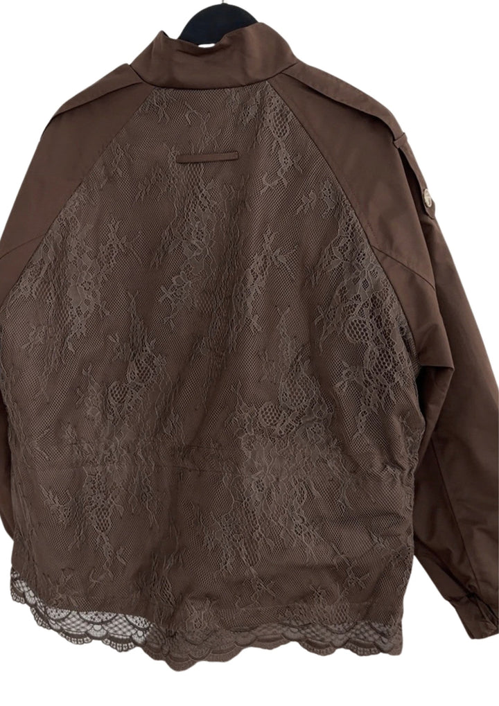 Elara Lace-Trim Utility Jacket