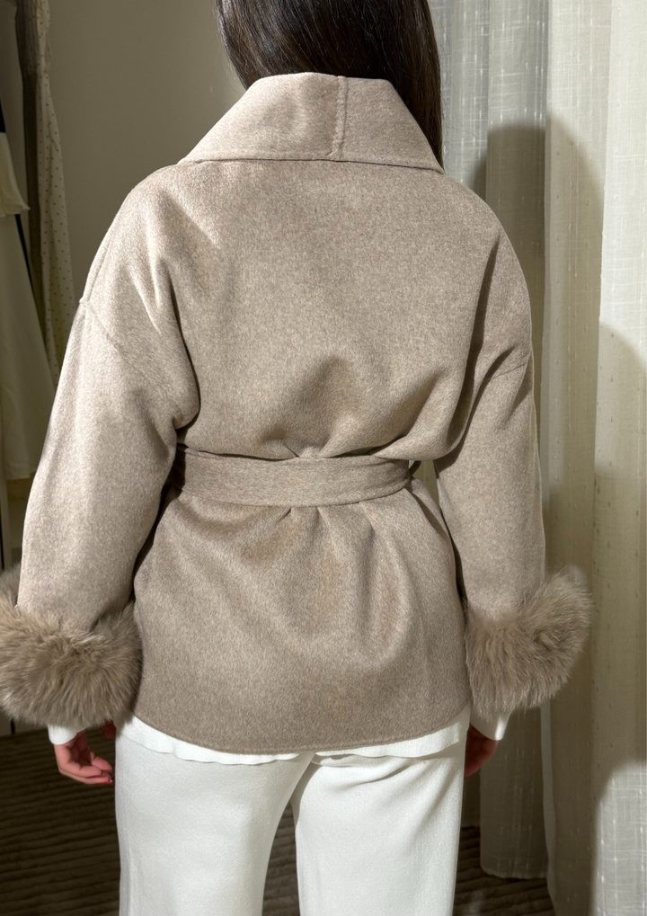 Siena Soft Wool  Cuff Shawl Wrap Coat