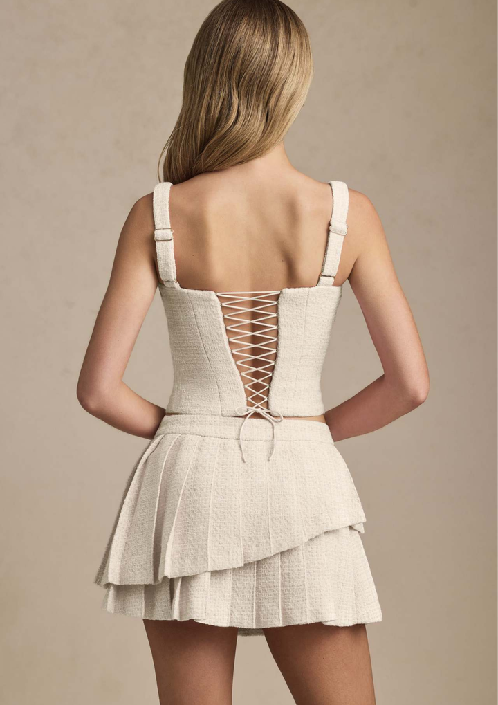Luna Lace Up Pleated Mini Set