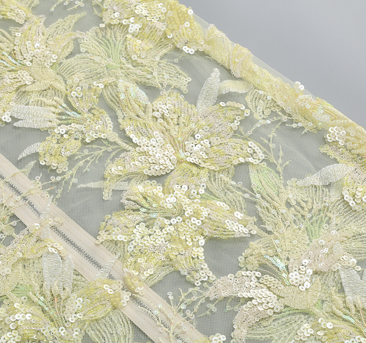 Golden Blossom Embroidered Strapless Gown