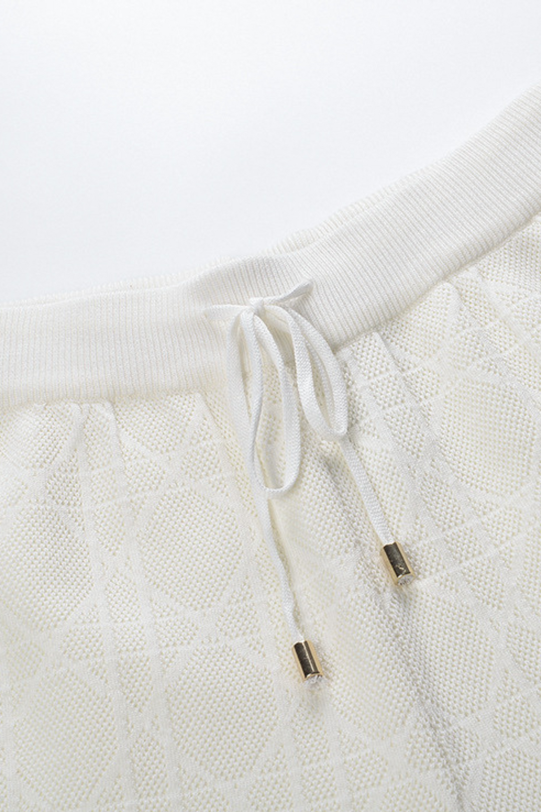 Viscose Knit  Sleeveless Vest LaceUp Wide Leg Set