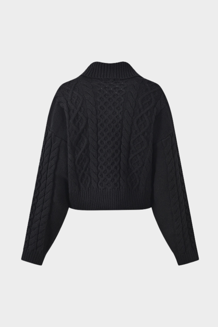 Cozy Wool knit Semi Cropped Cardigan Top