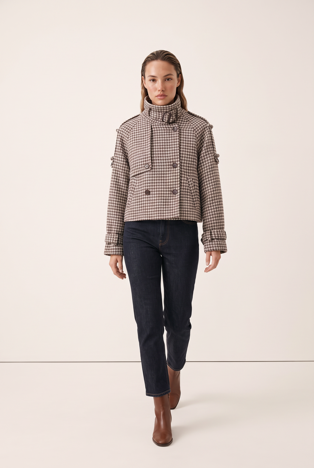 Elara Houndstooth Jacket