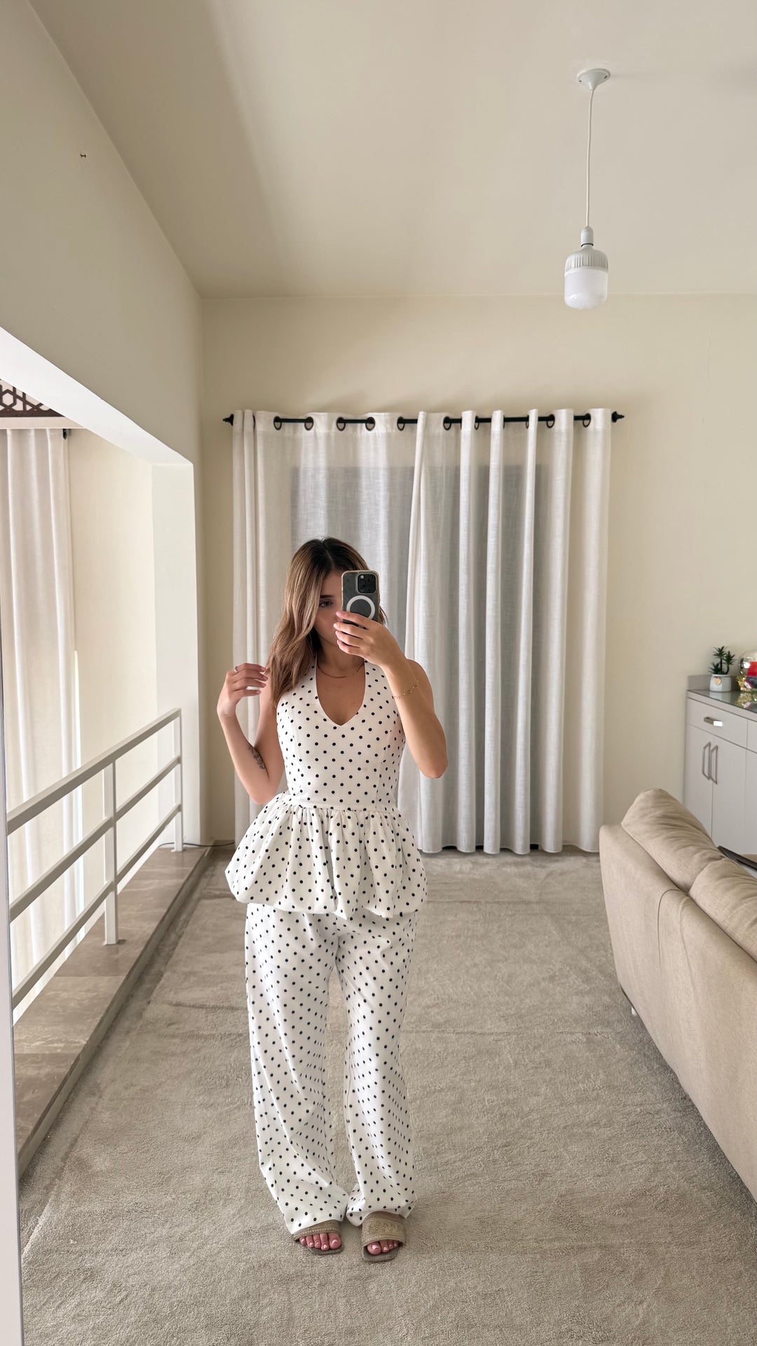 Monroe Polka Halter Backless Set