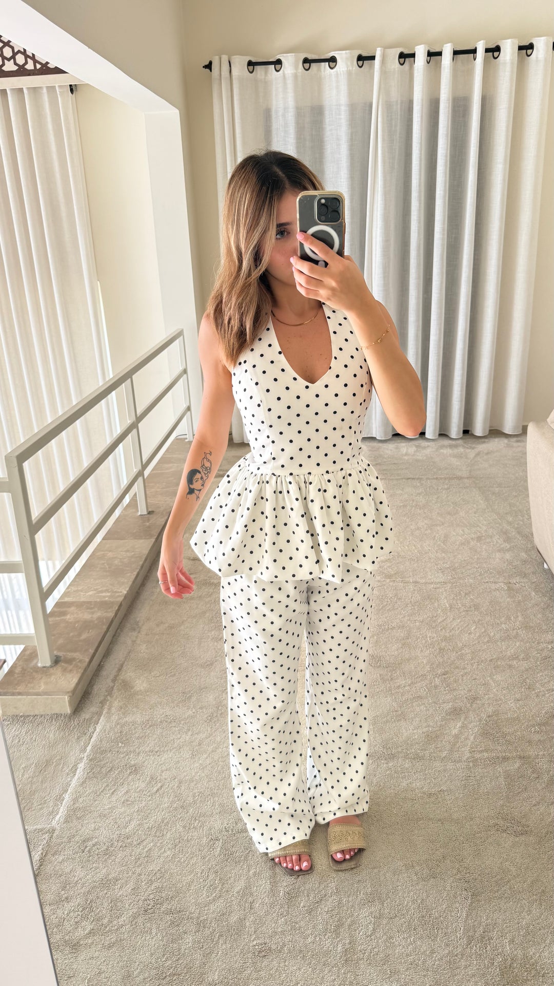 Monroe Polka Halter Backless Set
