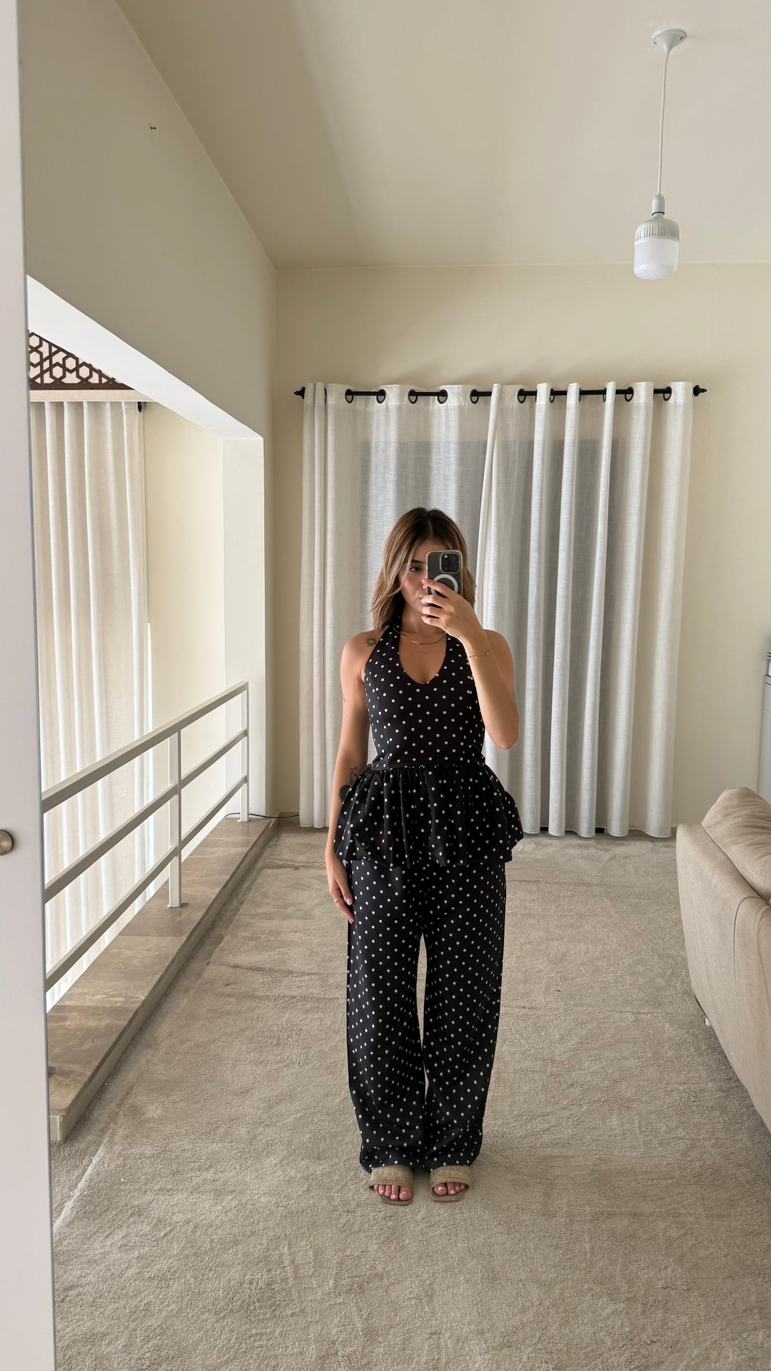 Monroe Polka Halter Backless Set