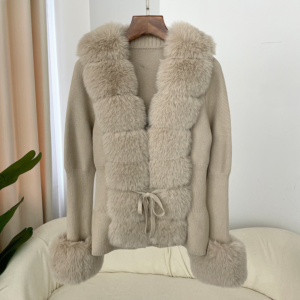 Jane Luxe Fur Knit Coat