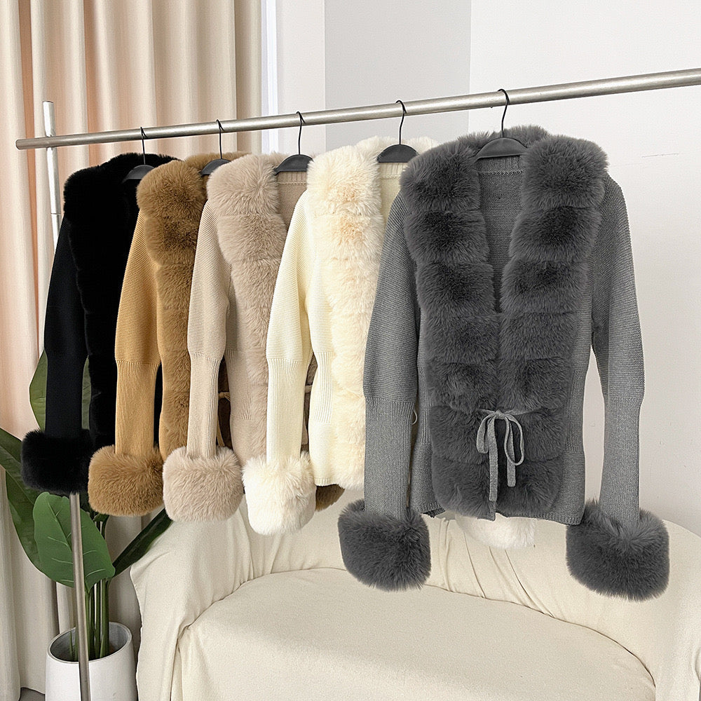 Jane Luxe Fur Knit Coat