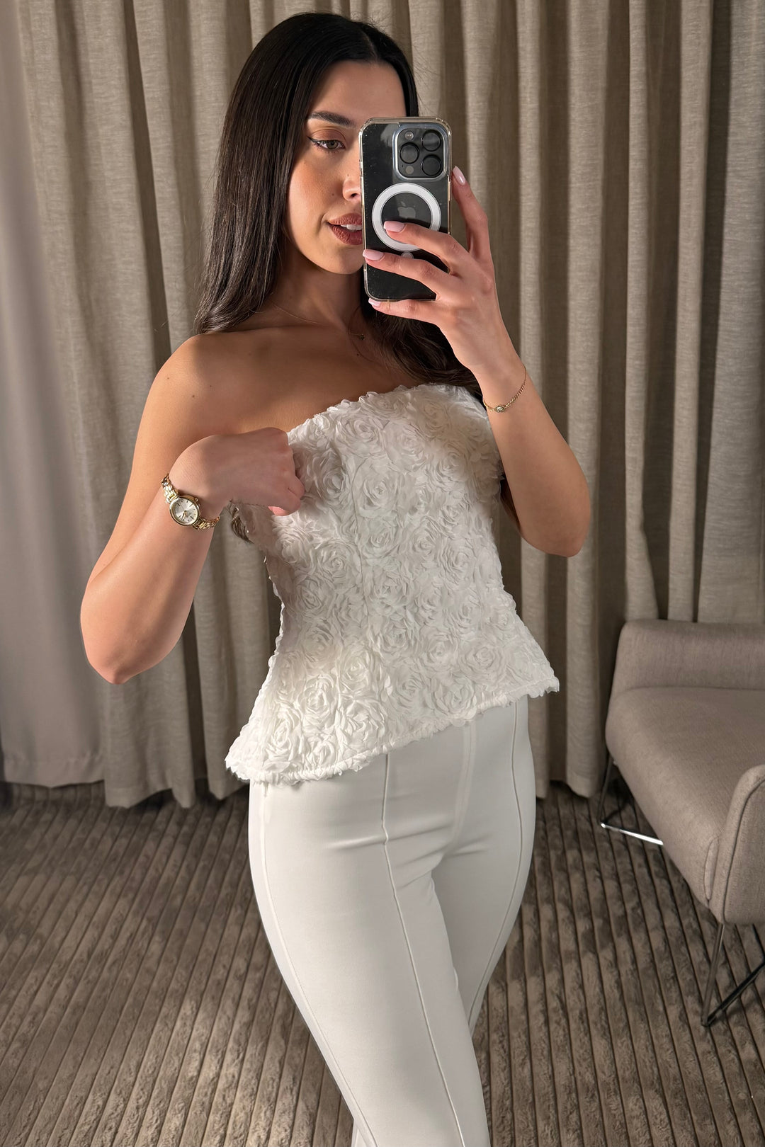 Elysian Rose Flared Jumpsuit Backless Set